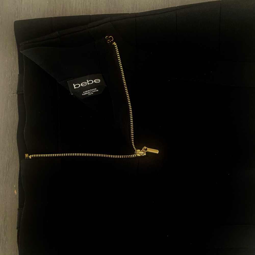 bebe Black Pencil Skirt with Gold Zipper - Picture 3 of 3